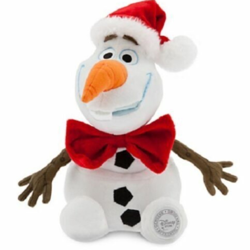 Olaf Frozen Official Disney Store Original Plush Snowman 10” wearing Bow and Hat